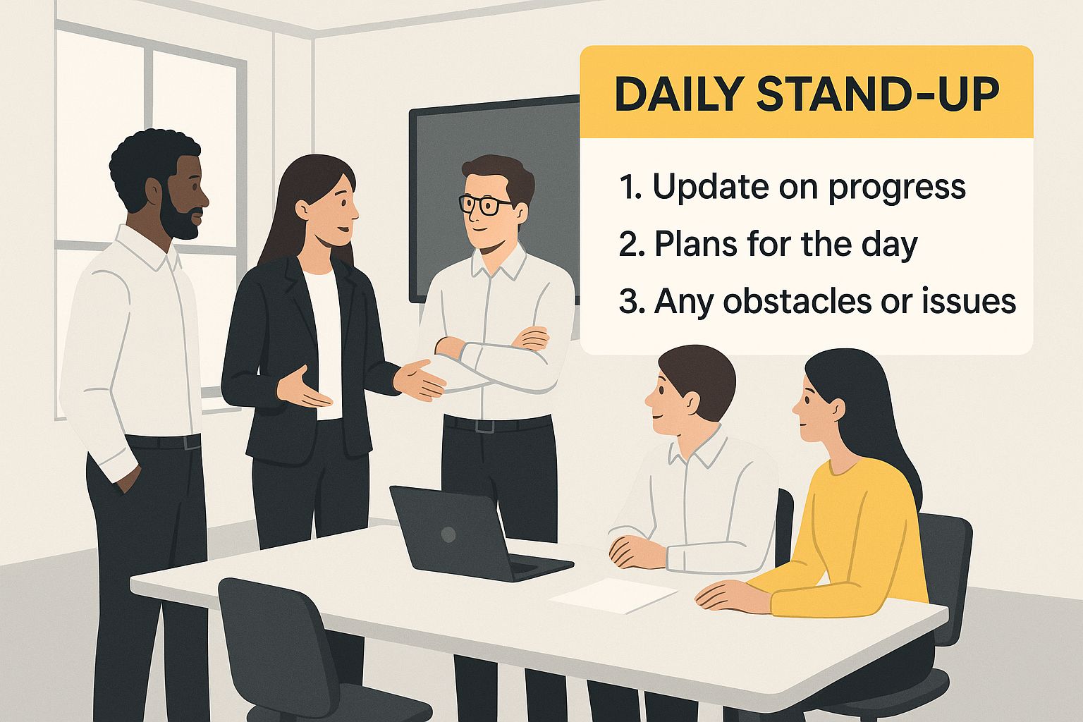 Infographic about scrum meeting template