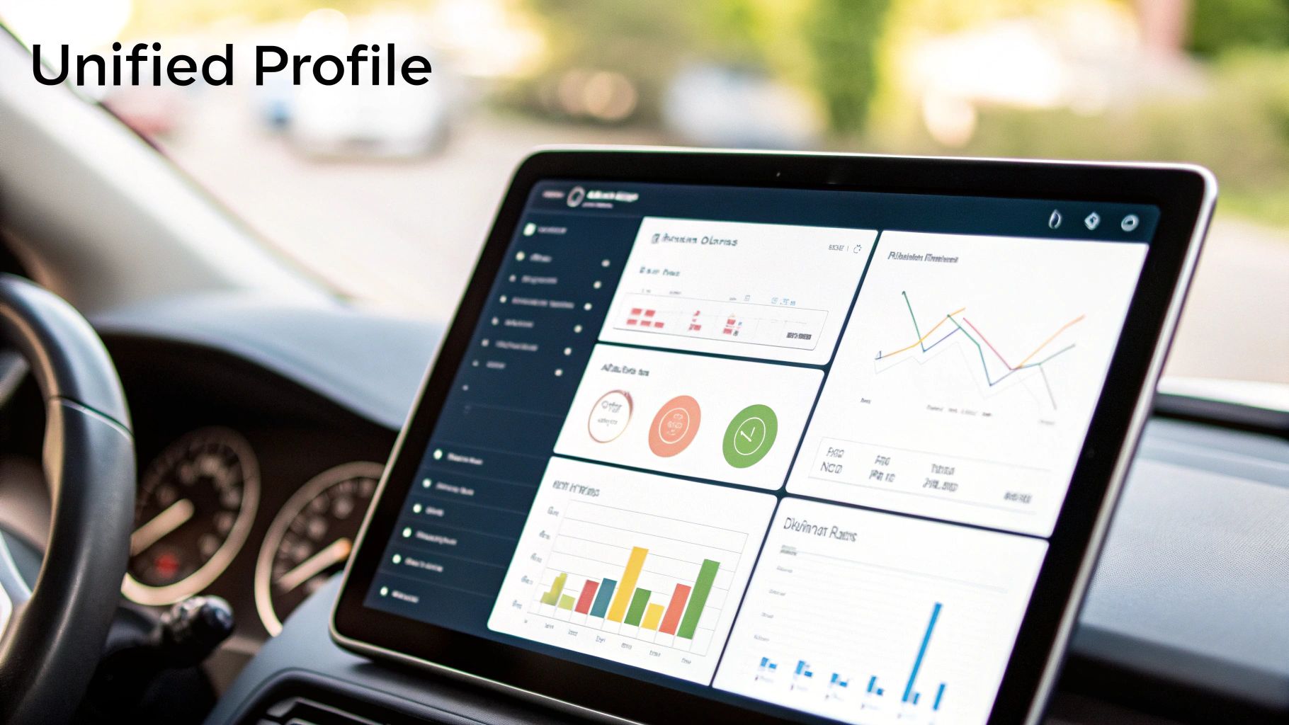 A visual representation of a unified customer view, showing data points converging to form a complete customer profile.