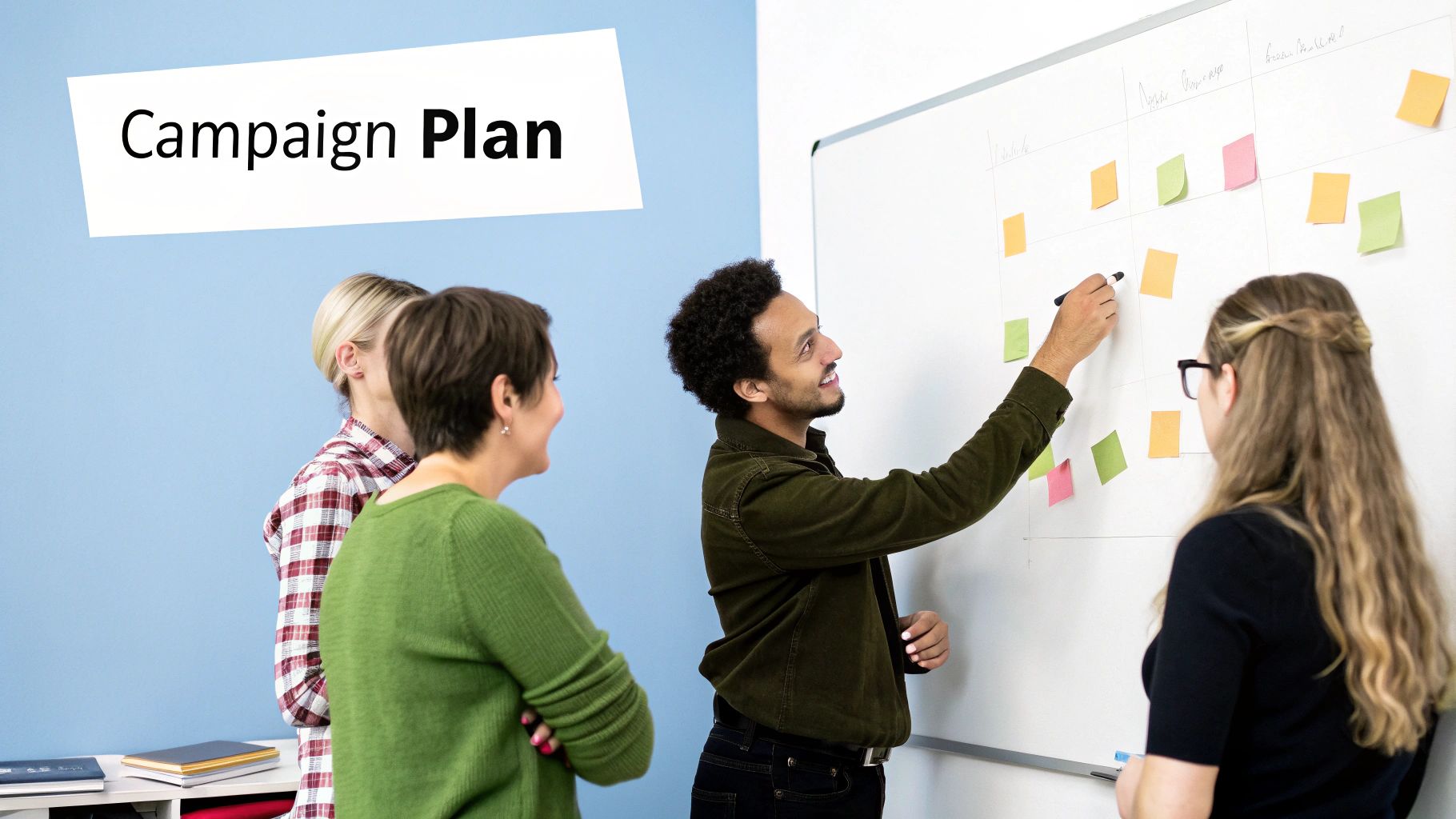 Infographic detailing the stages of a Marketing Campaign Workflow in Jira, from ideation to launch and analysis.