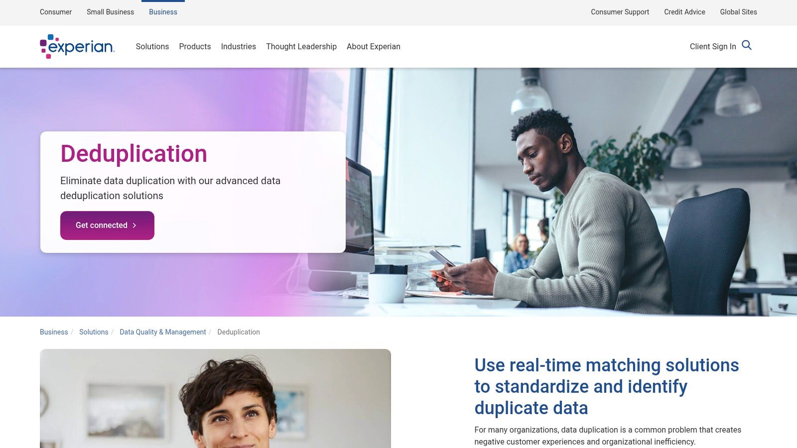 Experian Data Deduplication Solutions
