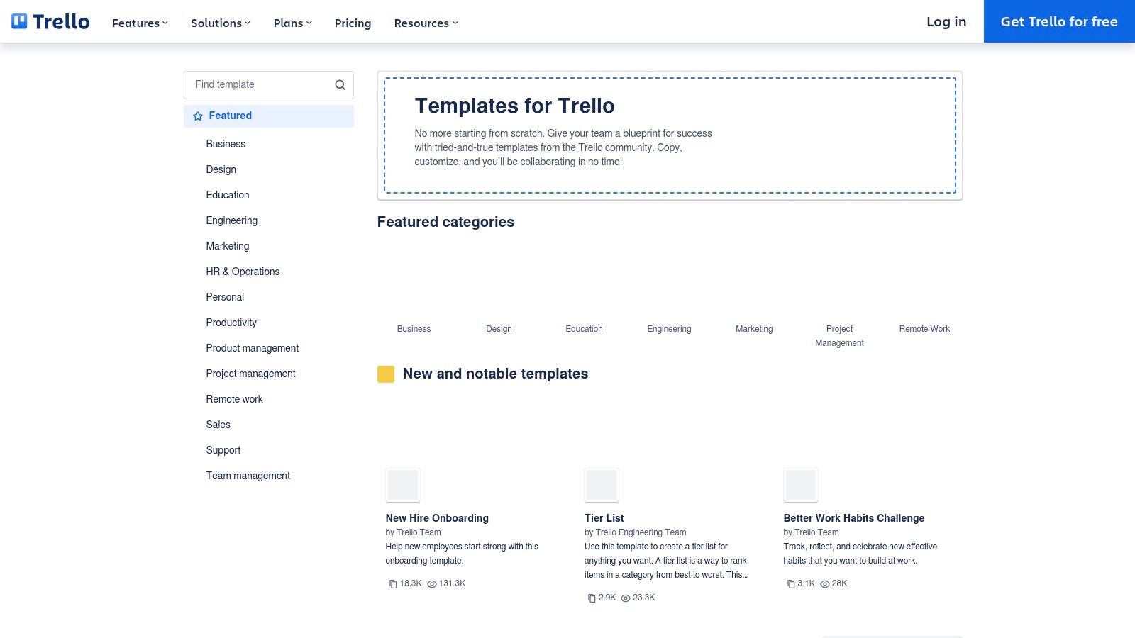 Trello Template Gallery