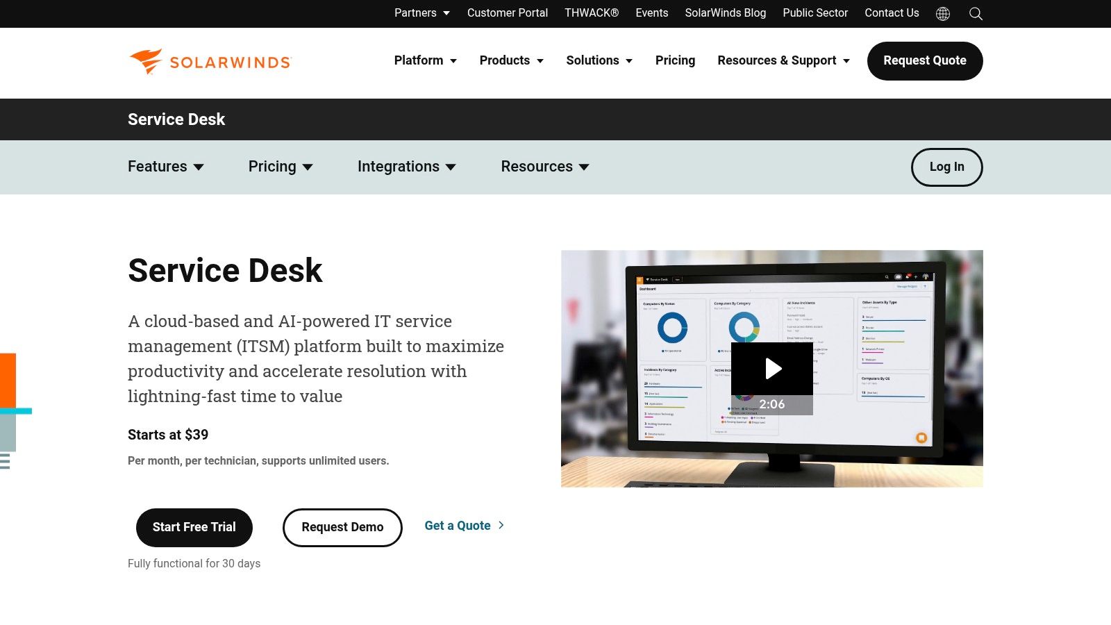 SolarWinds Service Desk