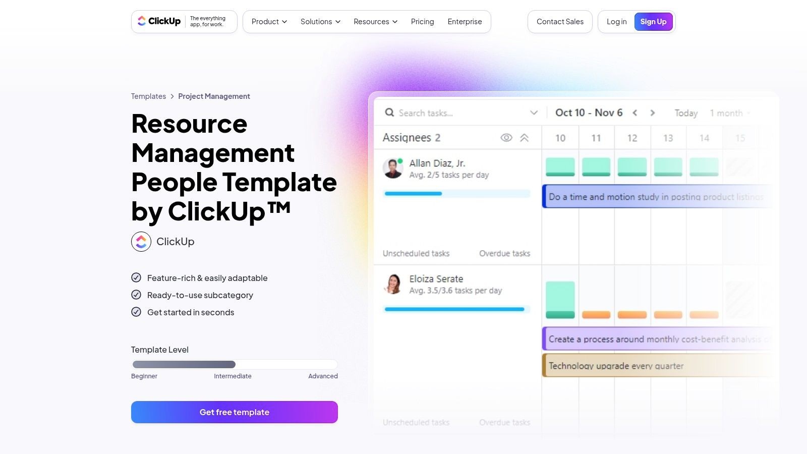 ClickUp Resource Management Template
