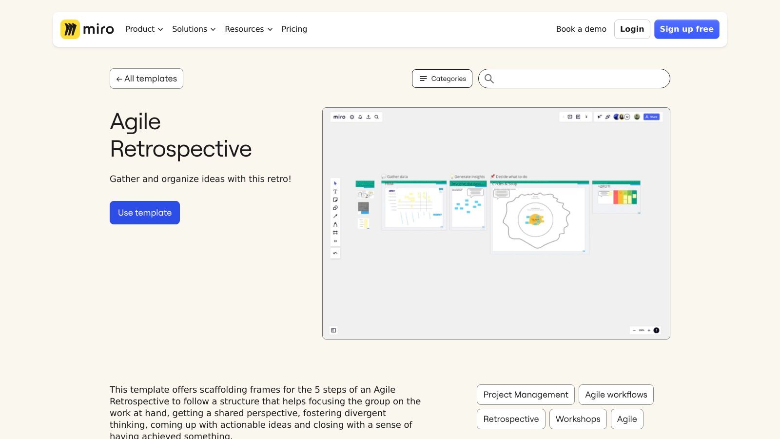 Miro – Agile Retrospective Template