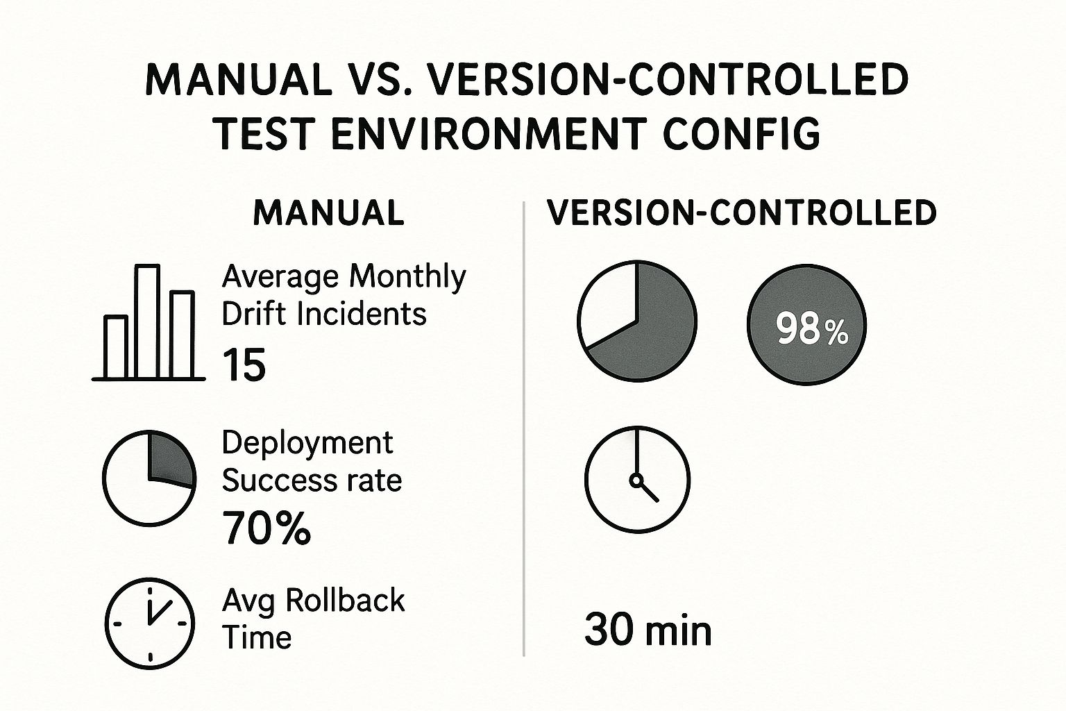 Infographic about managing test environments