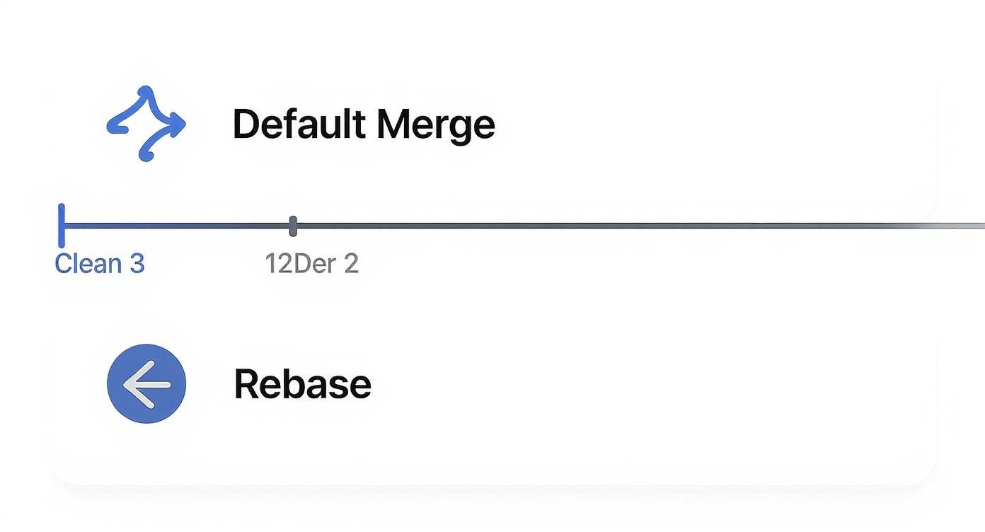 Infographic about git pull rebase