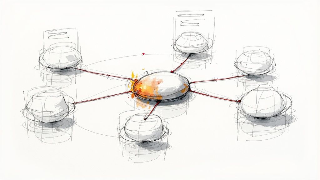 An abstract image showing a pipeline with different stages like build, test, and deploy.