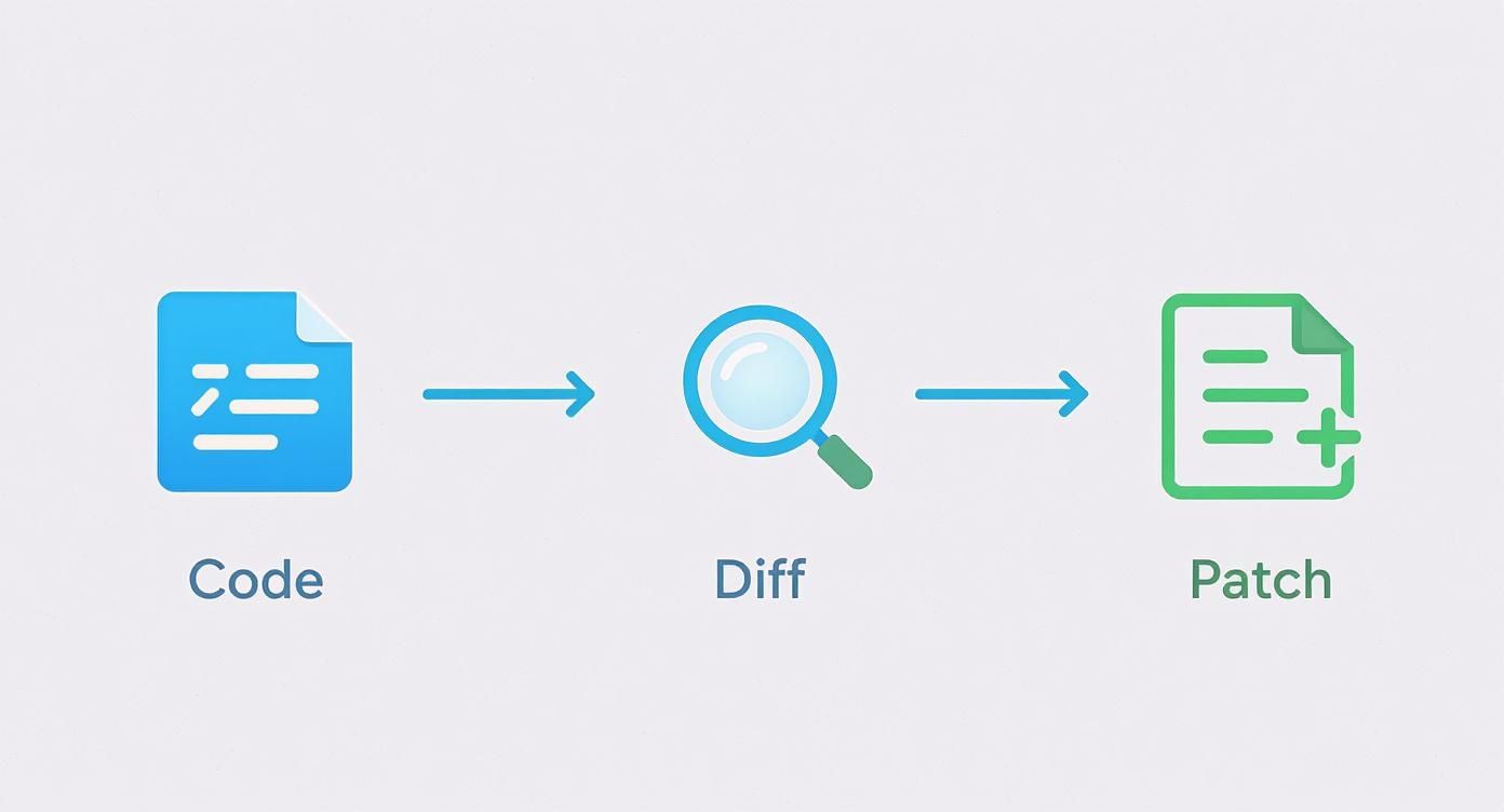 Infographic about how to apply a patch