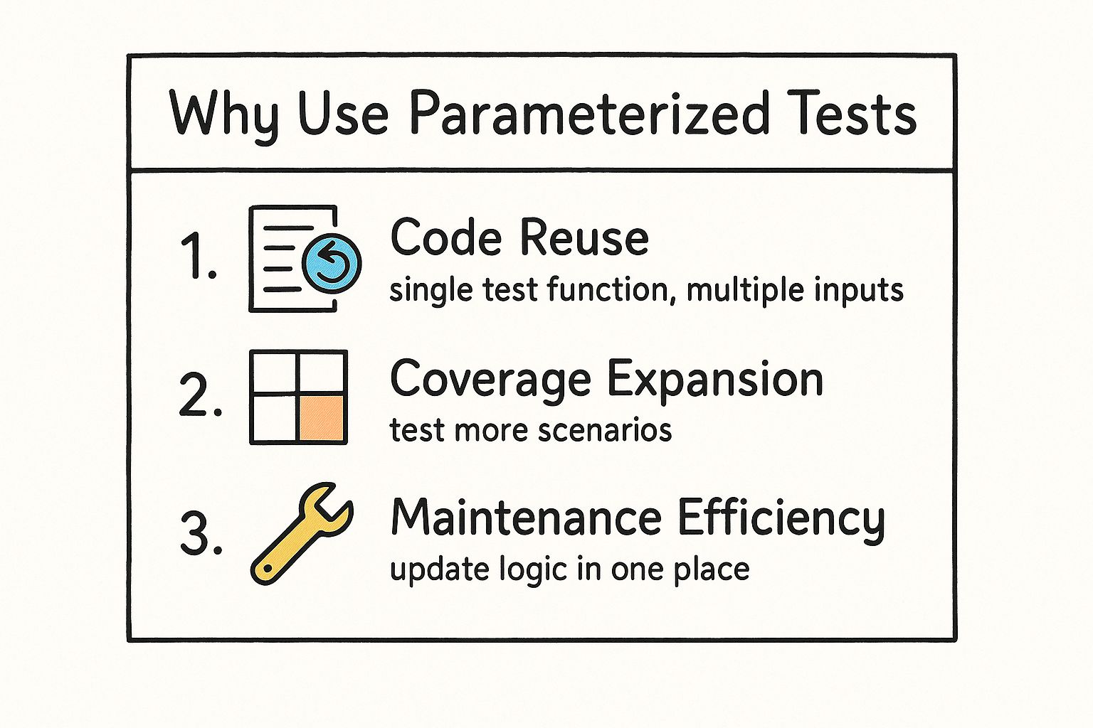 Infographic about python parameterized tests