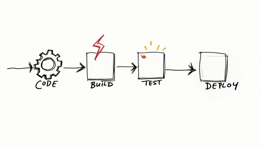 Infographic explaining the CI/CD pipeline and its benefits