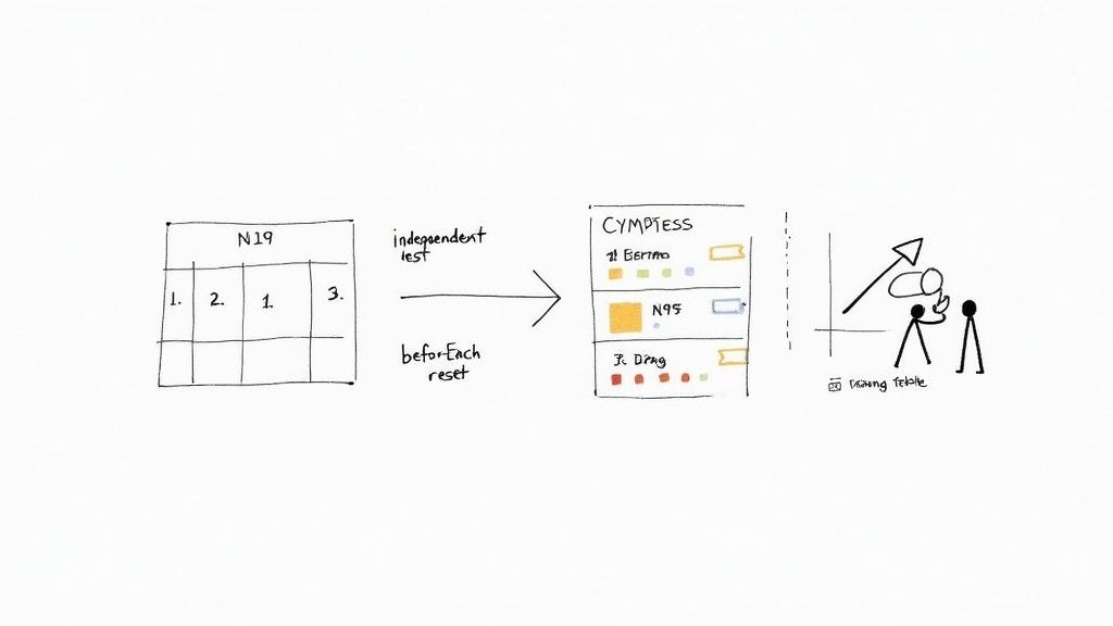 A team collaborating on a workflow diagram on a whiteboard