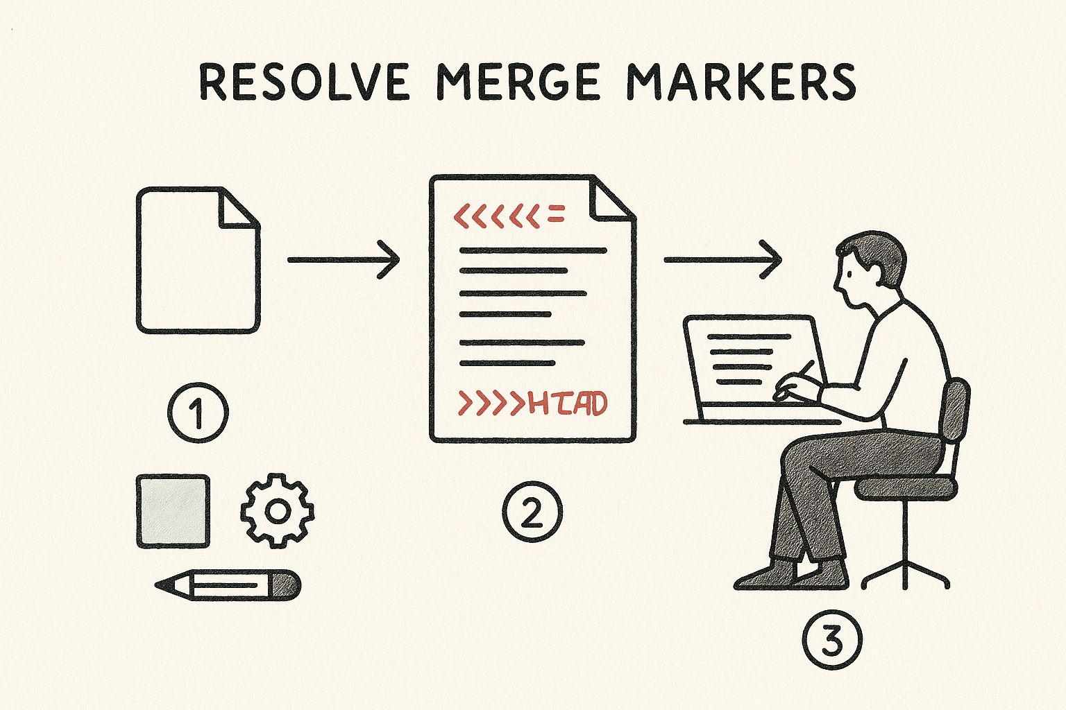Infographic about resolve merge conflicts