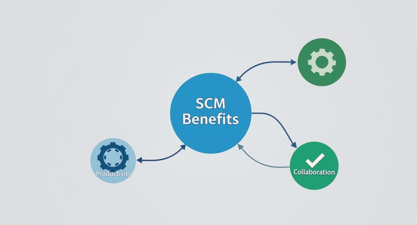 Infographic about source code manager