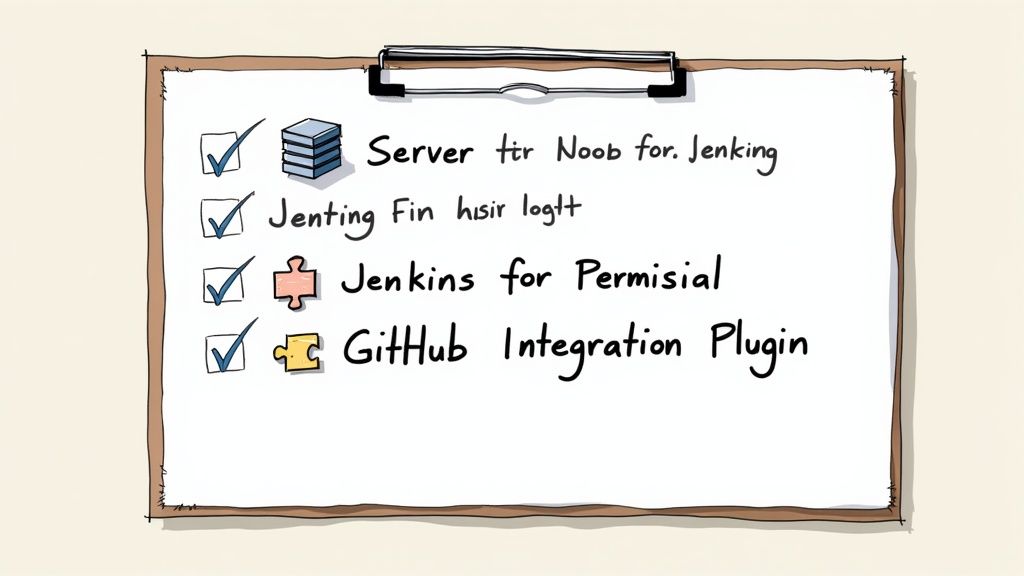 A checklist and gear icons symbolizing the preparation needed for integration.