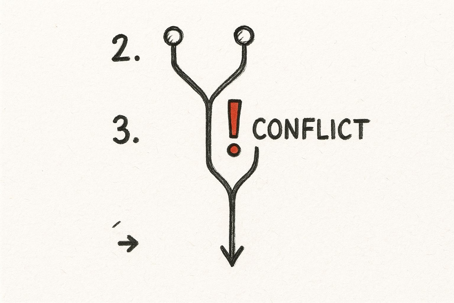 Infographic about resolve git merge conflicts