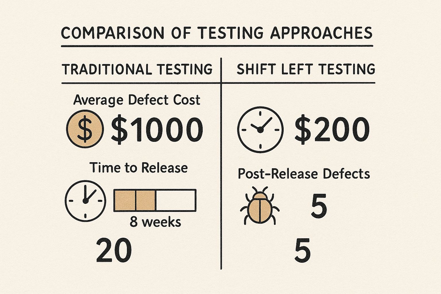 Infographic about what is shift left testing
