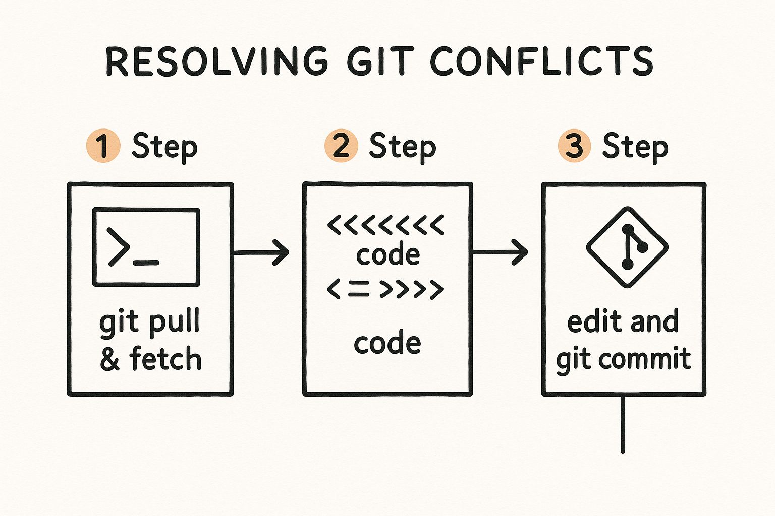 Infographic about resolve git conflicts