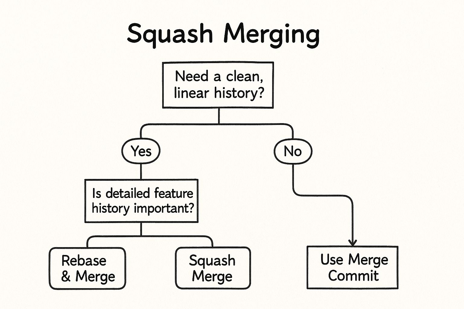 Infographic showing key data about Squash Merging