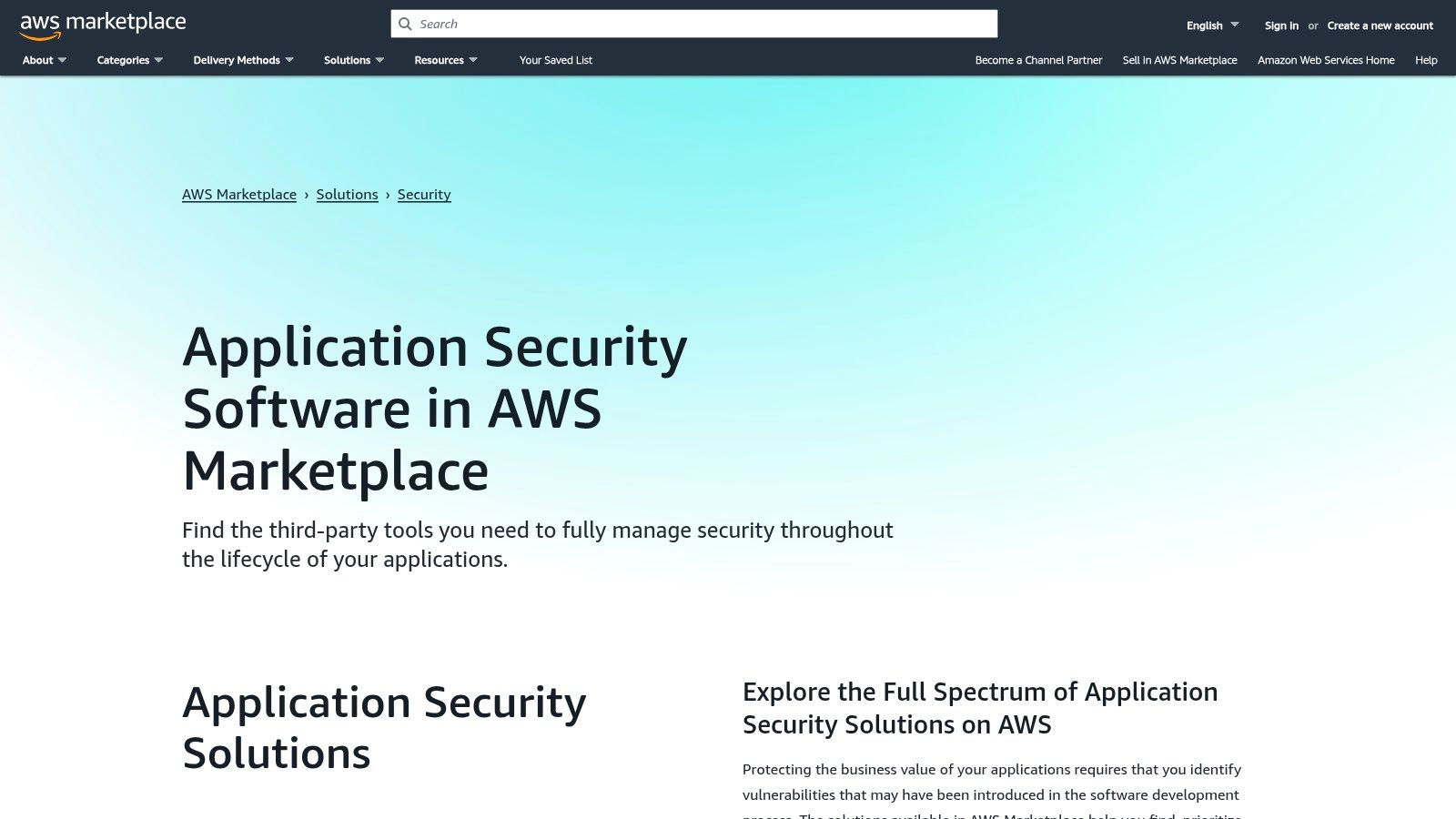 AWS Marketplace – Application Security Category