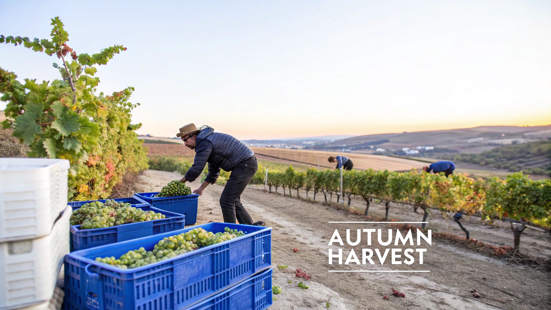 Douro Valley vineyards during the autumn harvest season in Portugal.
