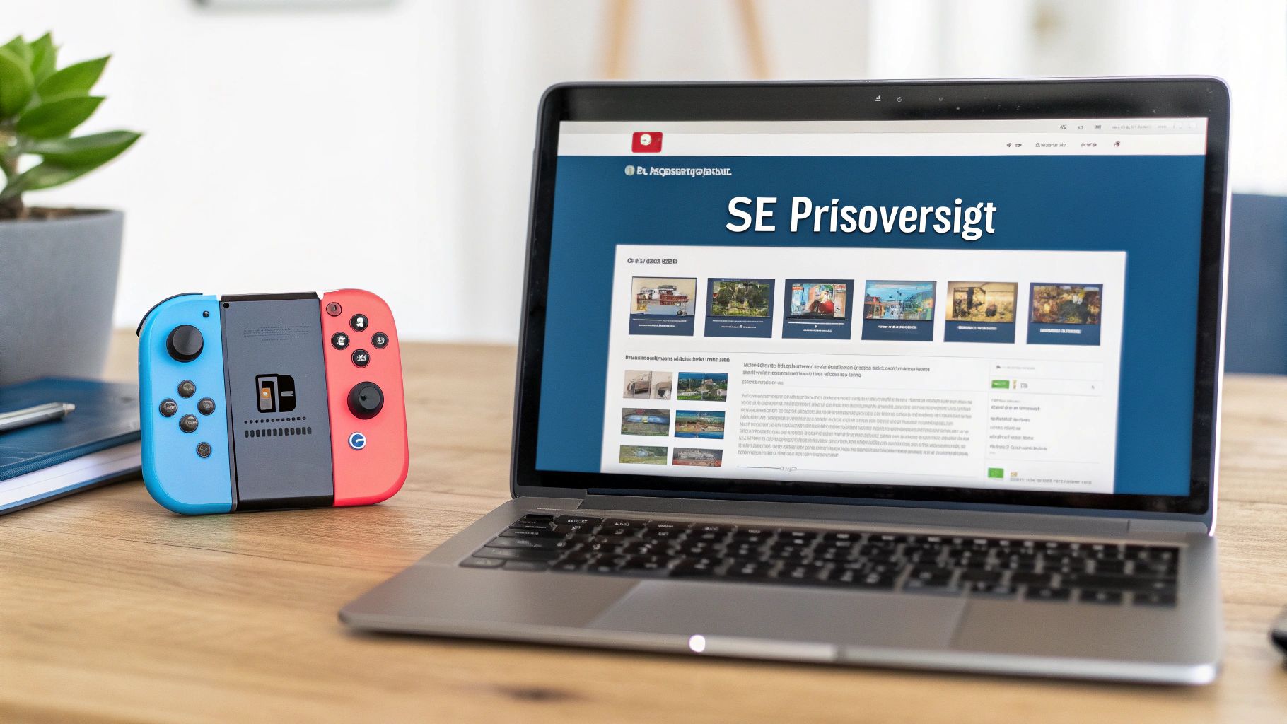 En person inspicerer en brugt Nintendo Switch tæt på