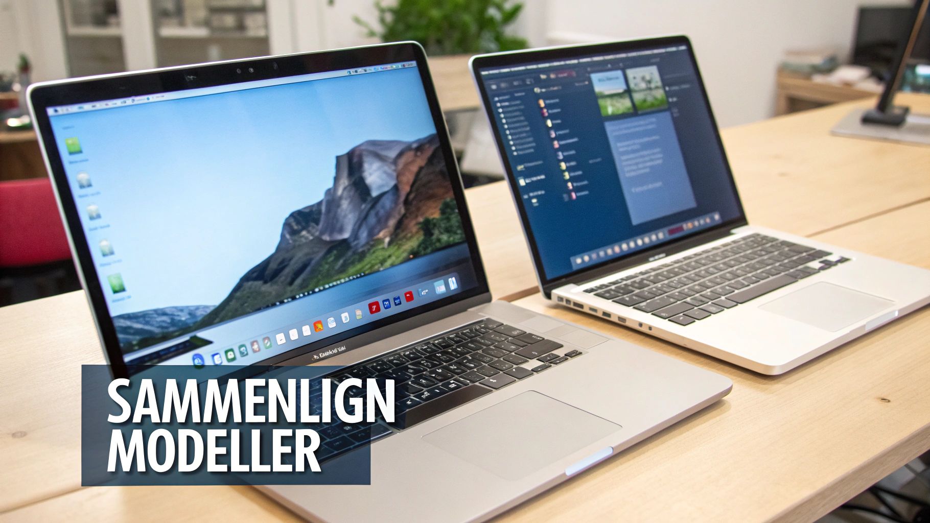 To personer der giver hånd over en MacBook Pro på et bord.