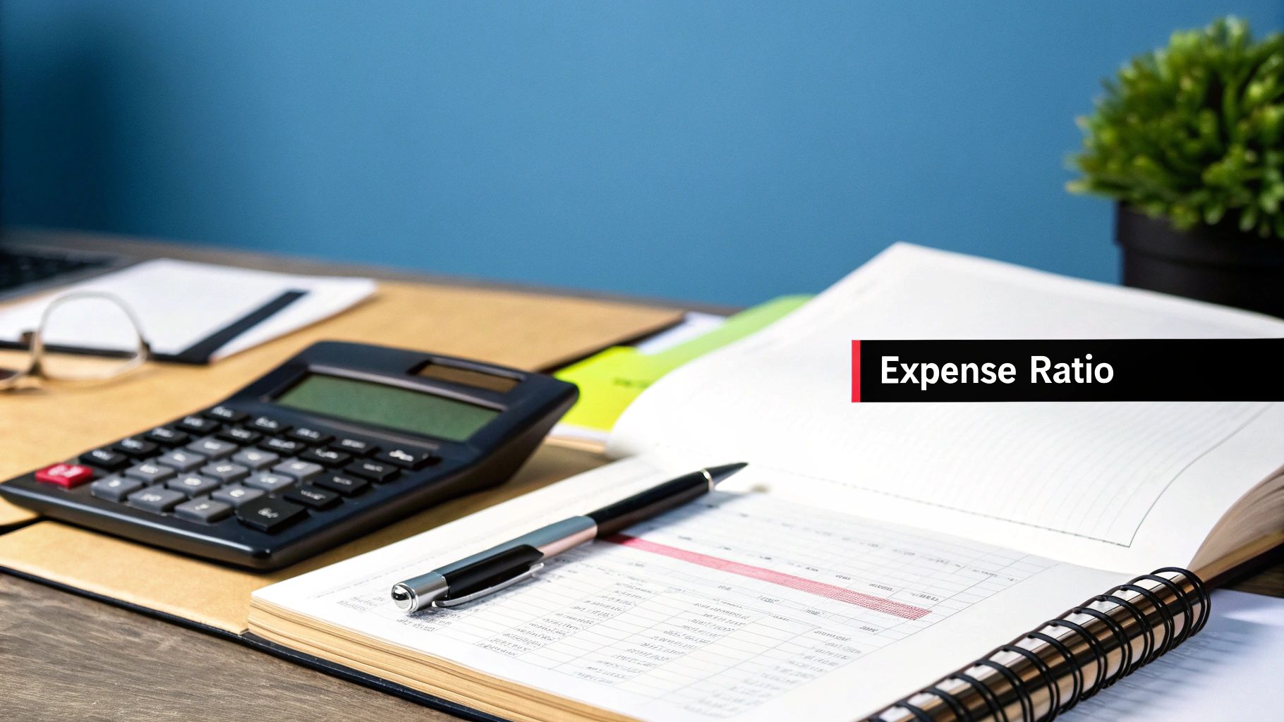 A financial advisor explains charts on a tablet to clients in a modern office setting.