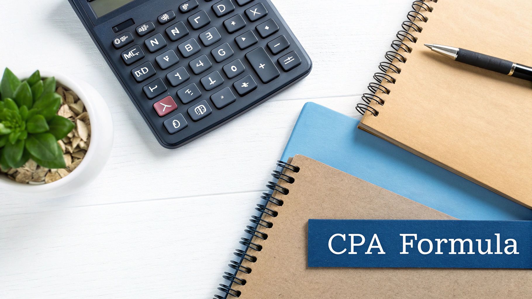 A calculator and charts displaying marketing analytics, representing the calculation of cost per acquisition.