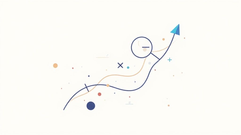 Graphic showing a rising arrow and the acronym CTR, symbolizing growth in click-through rates.