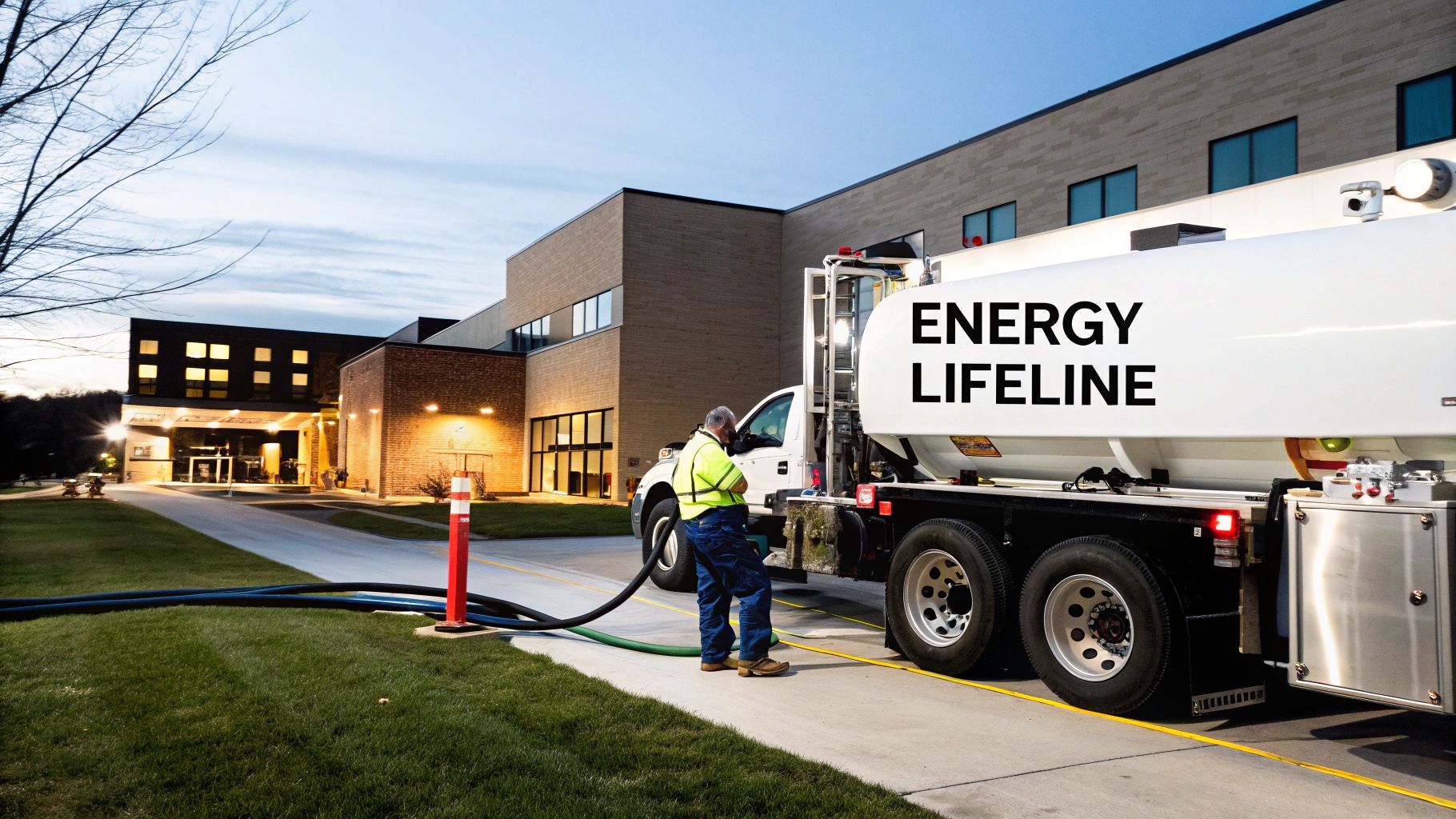 A fleet of pipe line trucks ready for deployment