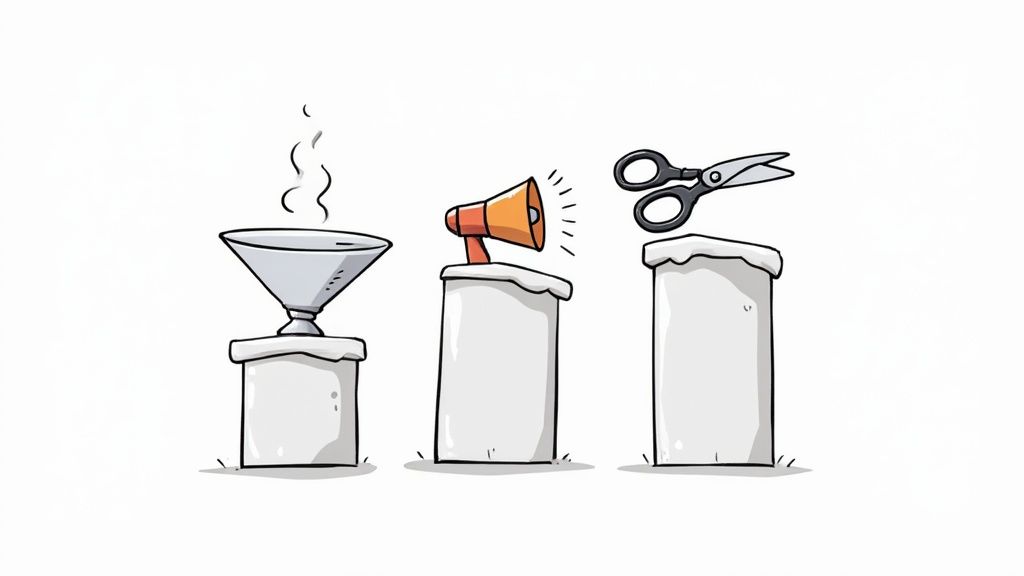 A magnifying glass hovering over a bar chart, symbolizing the analysis and optimization of ROI.