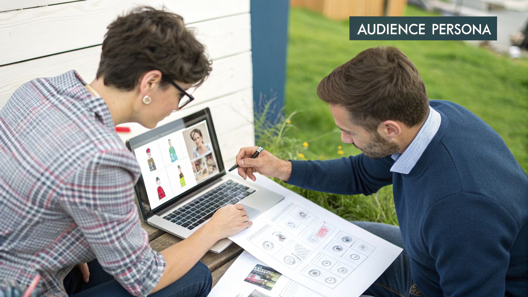 A collage of diverse faces representing a target audience persona.