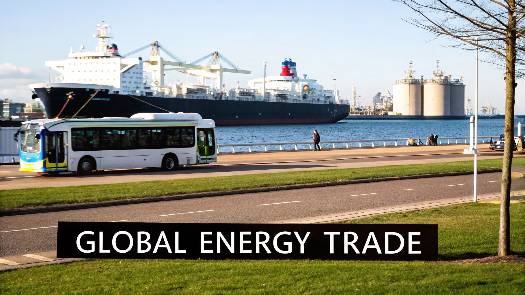 A large LNG carrier ship at sea