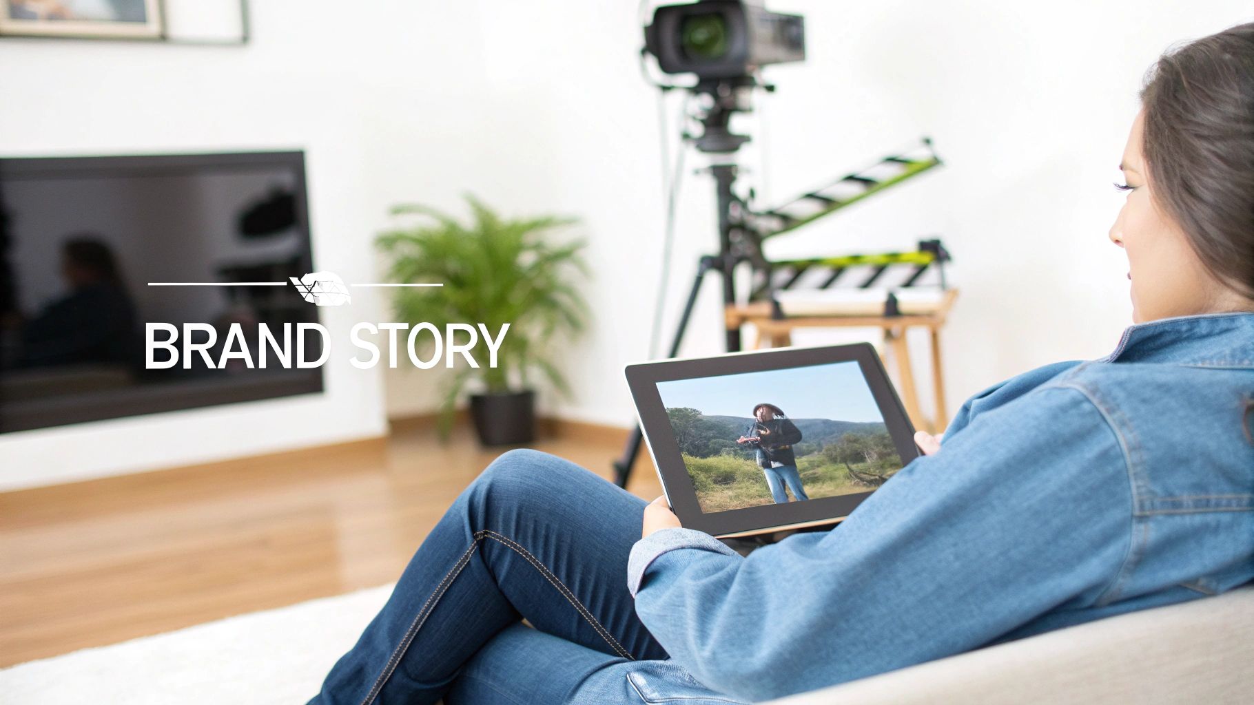 A person happily engaging with content on a smartphone, representing positive audience interaction