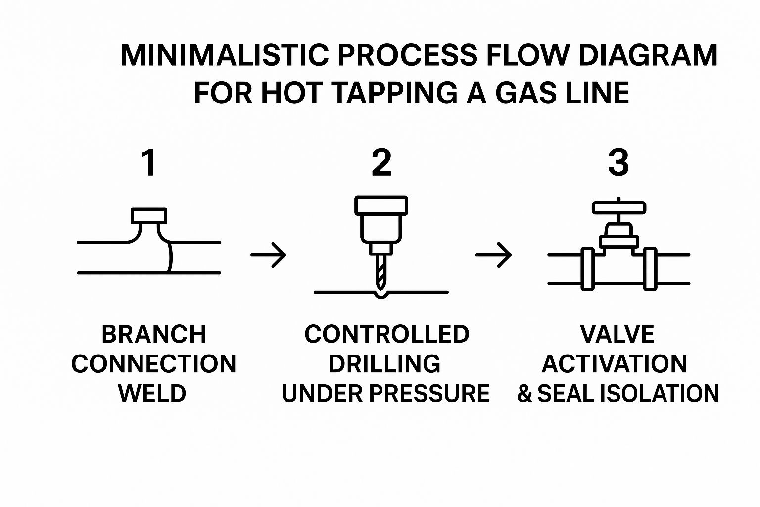 Infographic about hot tapping a gas line