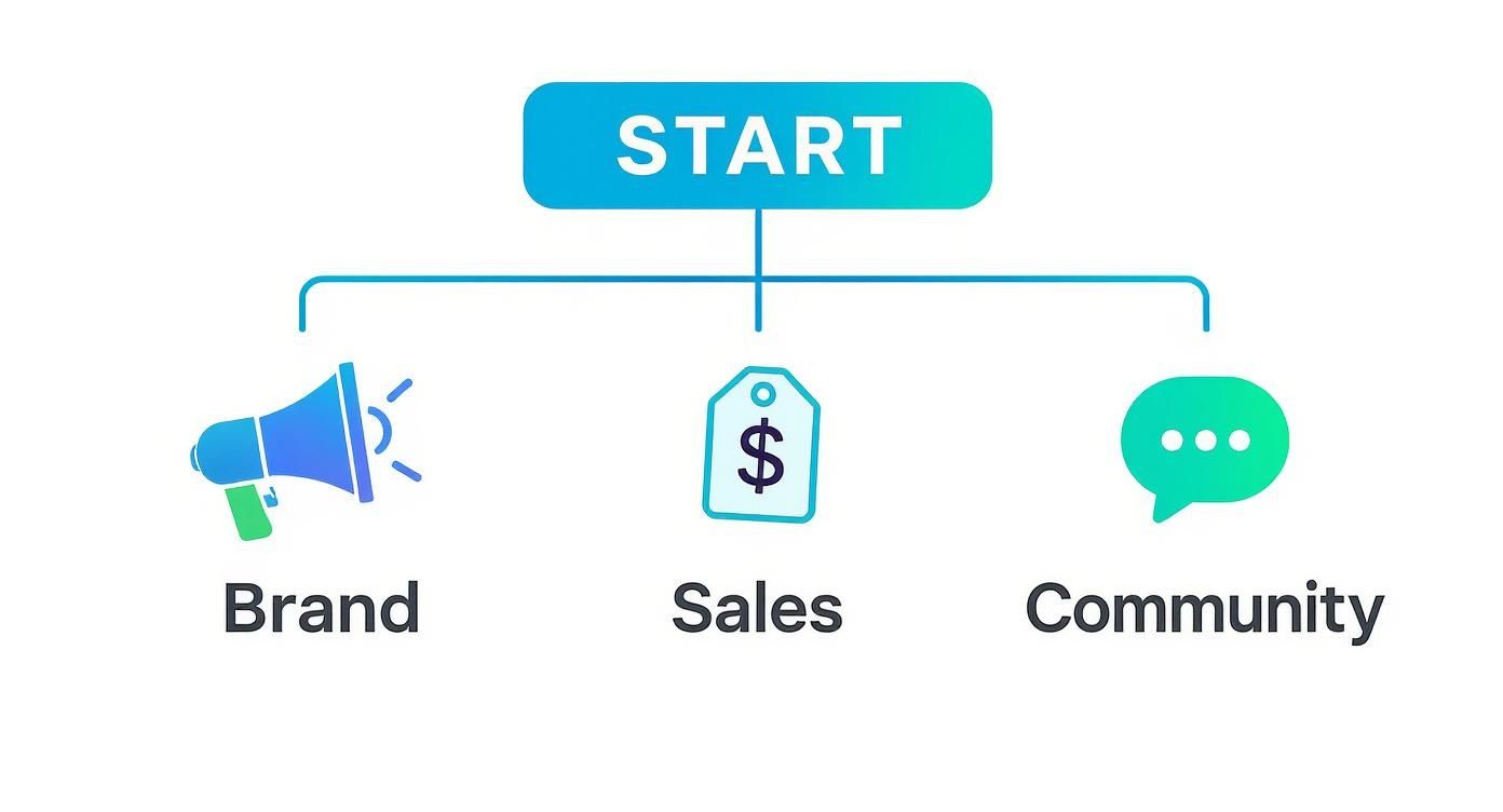 An infographic showcasing the different types of influencers and their effectiveness for specific campaign goals in influencer marketing for small businesses.