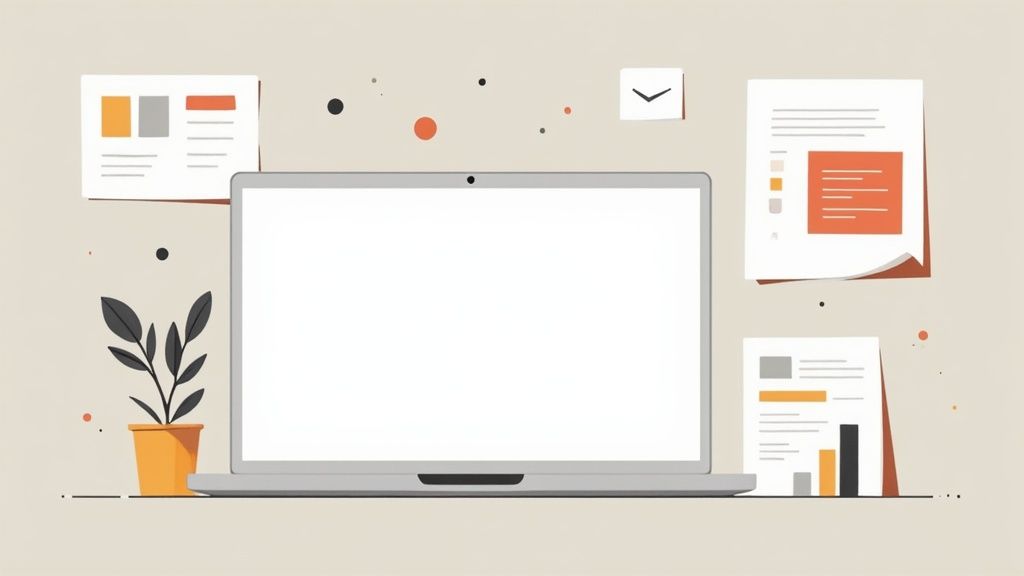 A well-designed pitch deck with clean typography and branding