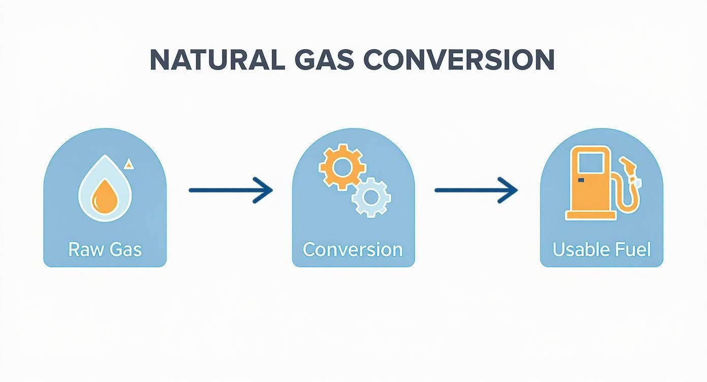 Infographic about conversion of natural gas