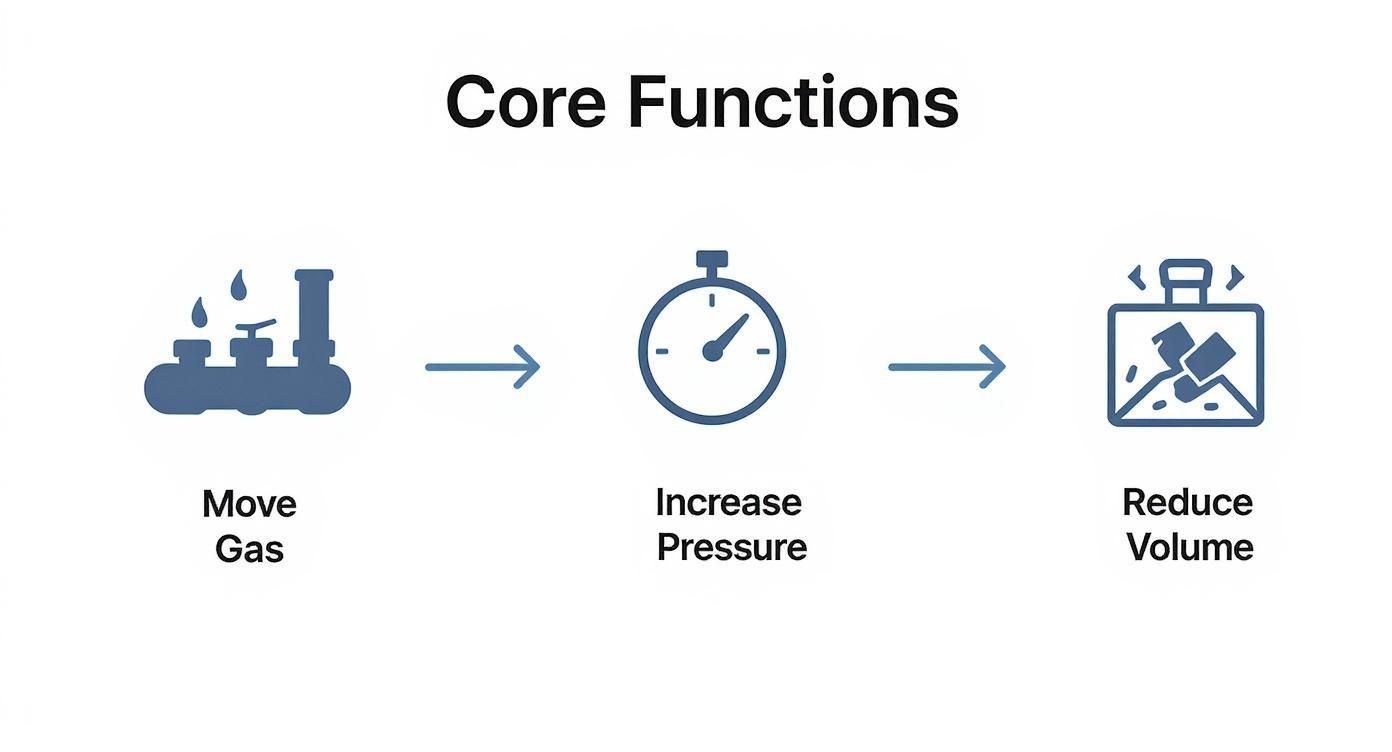 Infographic about gas compressor system