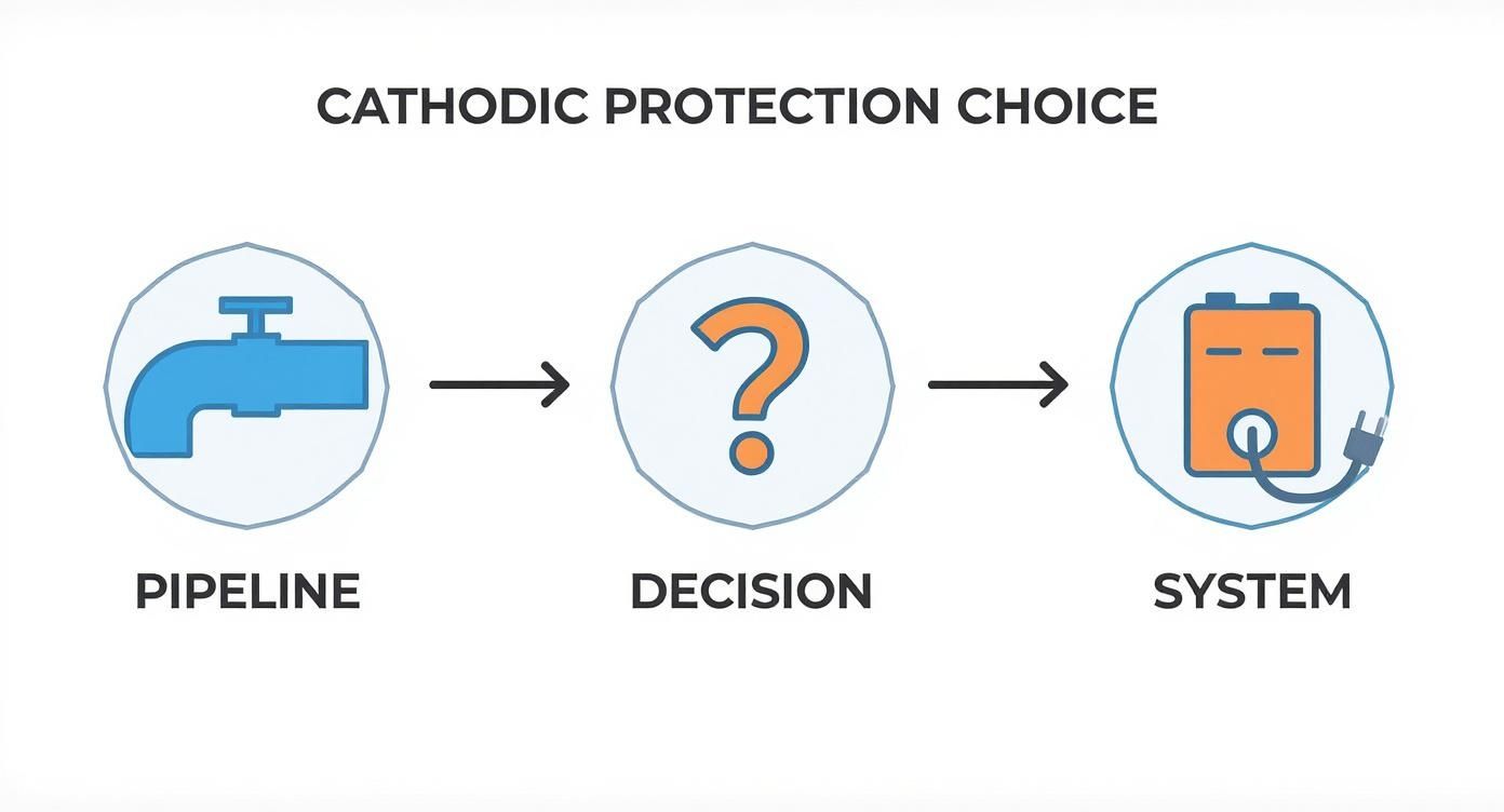 Infographic about cathodic protection systems for pipelines