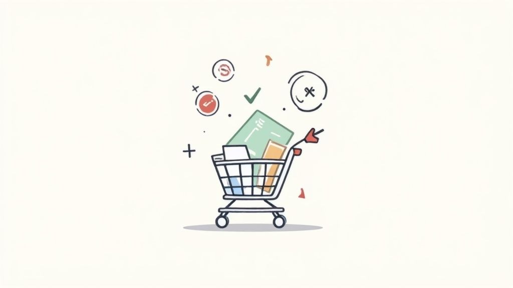 A person clicking a 'Buy Now' button on a screen, representing the final conversion action.