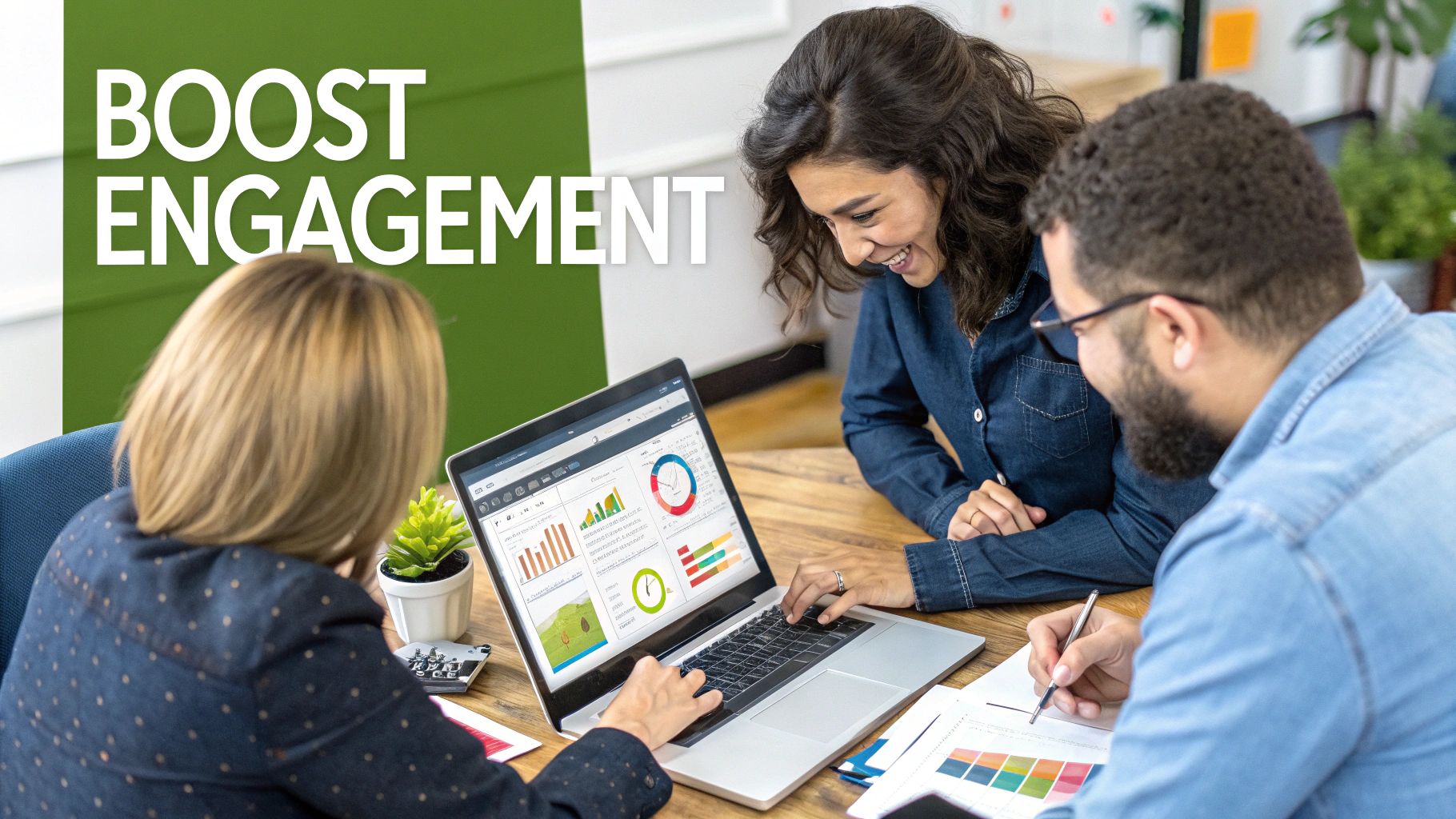 A rocket taking off with social media icons like hearts and comments trailing behind it, symbolizing growth fueled by engagement.