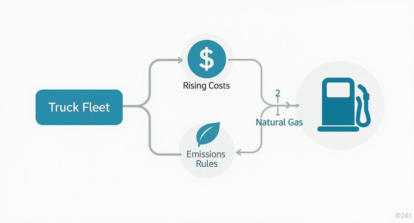 Infographic about natural gas for trucks