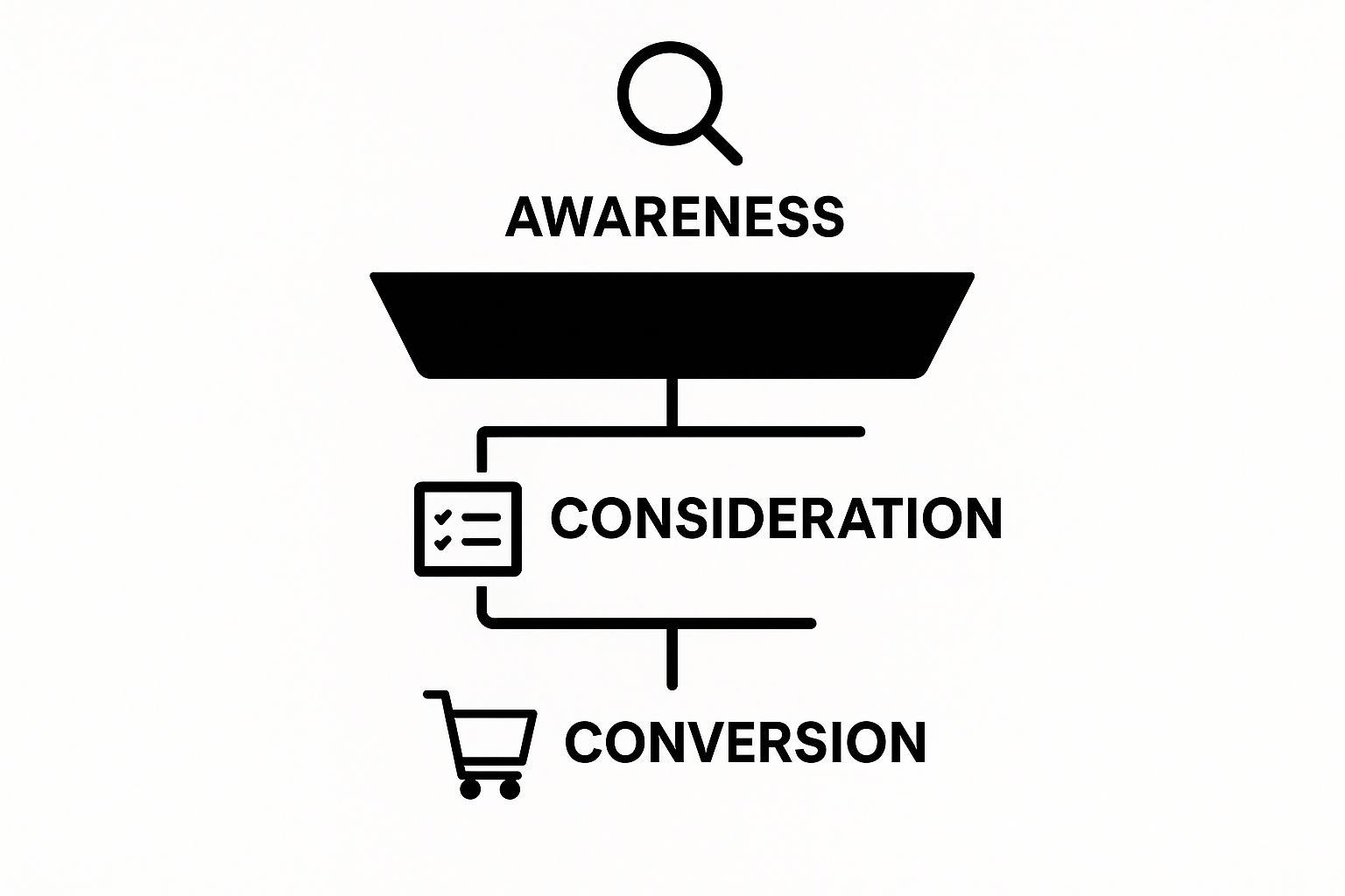 Infographic about digital marketing funnel stages