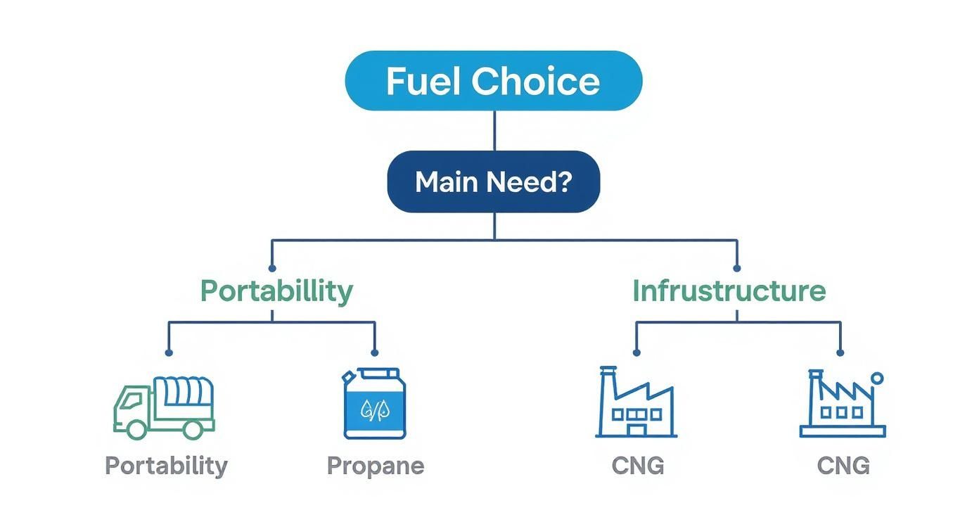 Infographic about propane vs cng