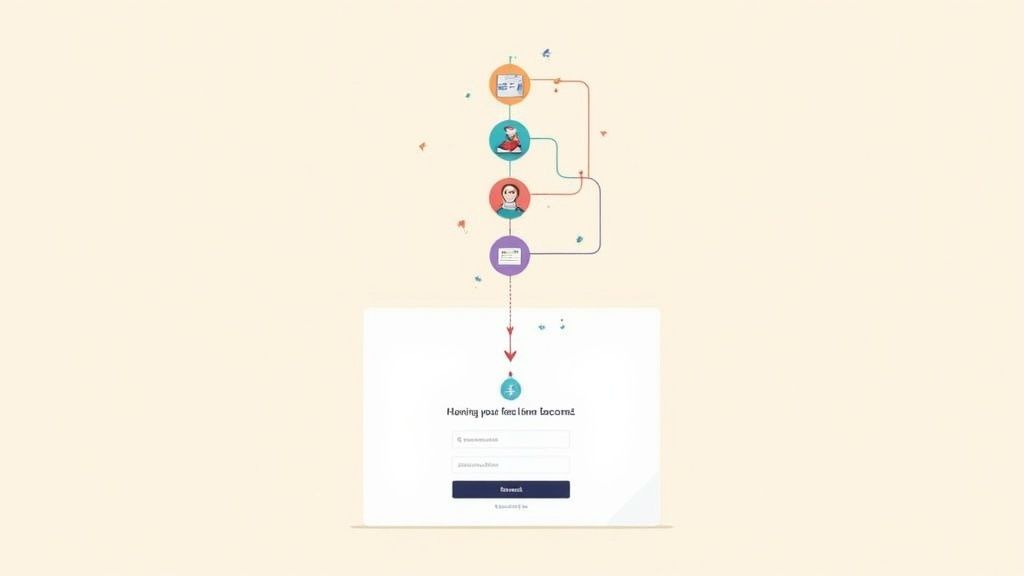 People interacting with social media icons on their phones, representing lead generation through social platforms.