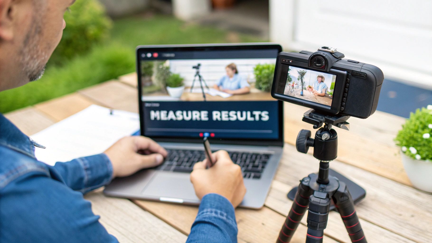 A person holding a phone with the Instagram app open, showing a collaboration post.