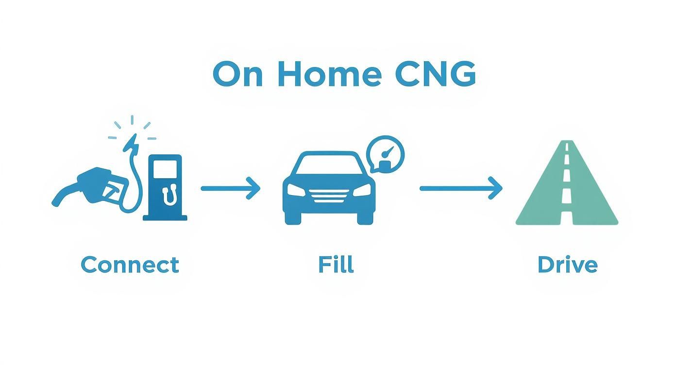 Infographic about compressed natural gas home refueling station