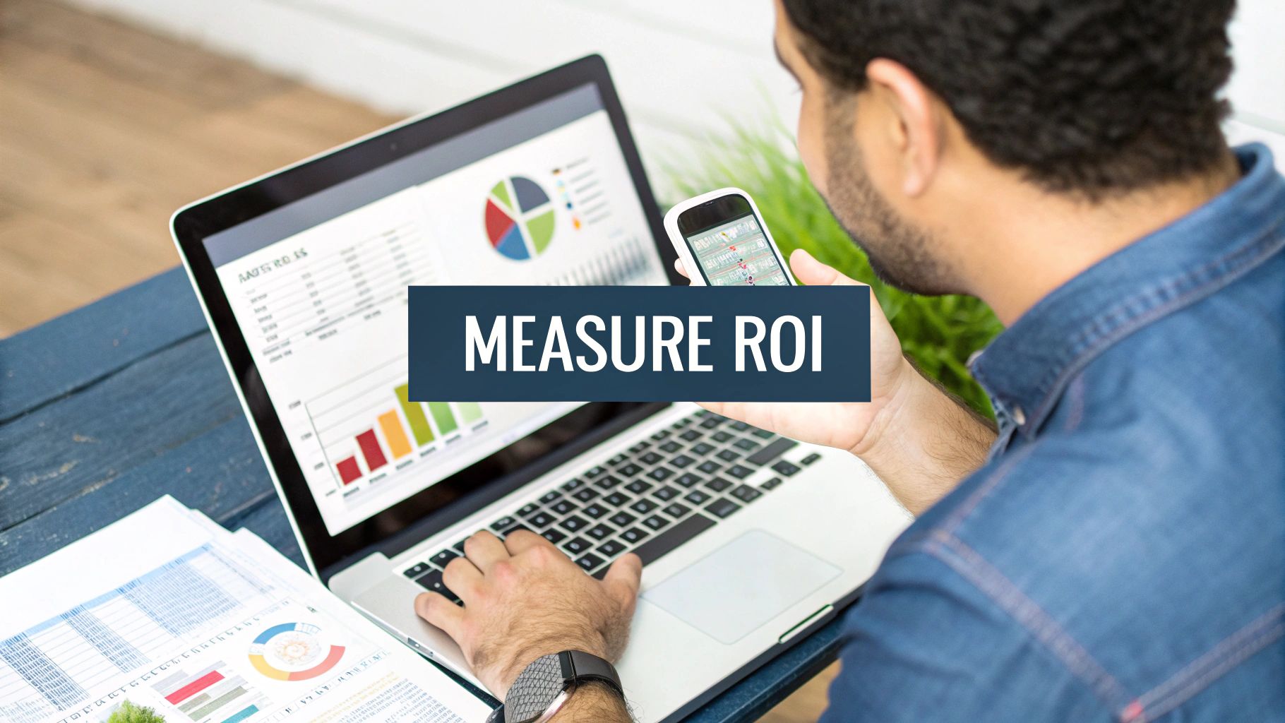 A person analyzing charts and graphs on a tablet, symbolizing the measurement of ROI from influencer marketing campaigns.