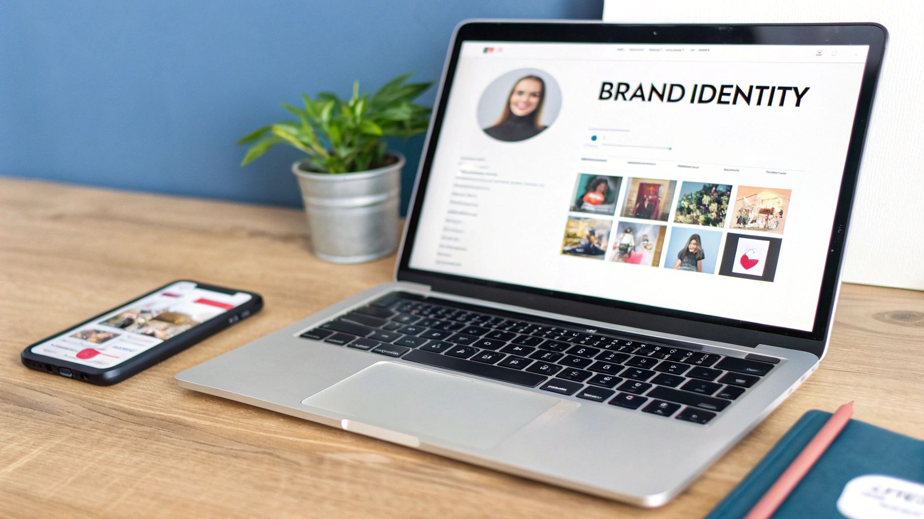 A person planning their TikTok content strategy with a notebook and phone.